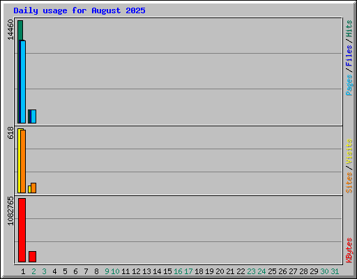 Daily usage for August 2025