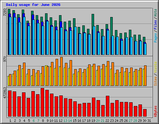 Daily usage for June 2026